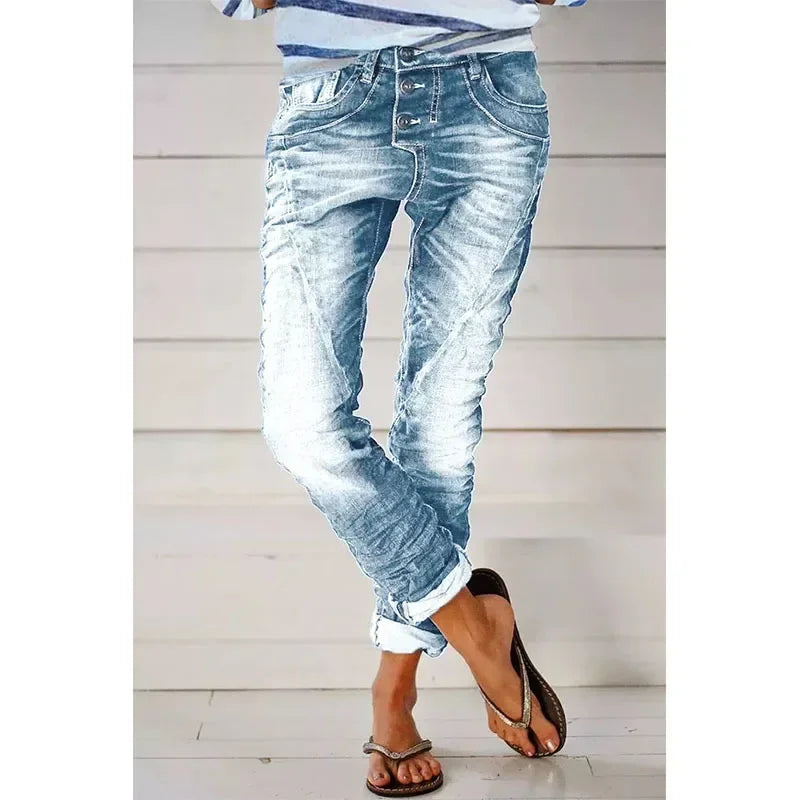 Freya™ | 2025 - Midiross vintage jeans med knappar