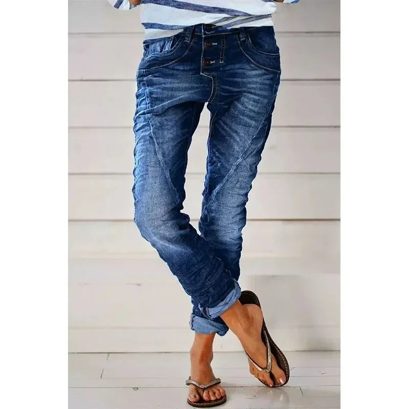 Freya™ | 2025 - Midiross vintage jeans med knappar