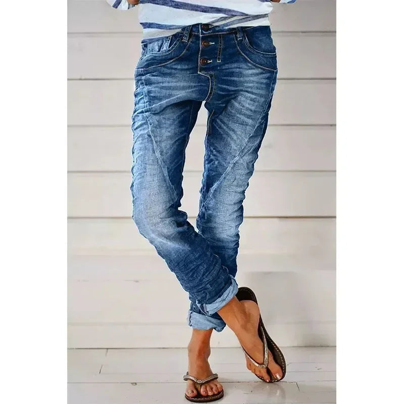 Freya™ | 2025 - Midiross vintage jeans med knappar